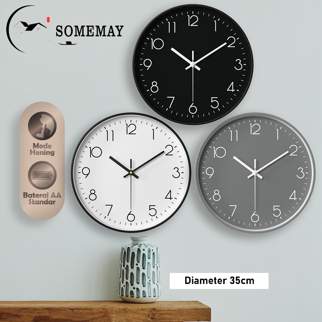SOMEMAY Jam Dinding Besar 35cm M55/ Jam dinding aesthetic  / Jam dinding tempel / Jam dinding esteti
