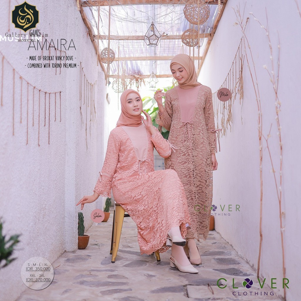 Gallery Muslim Bandung Gamis Brukat Amaira Dress Muslimah By Clover Clothing Original Branded Berkua