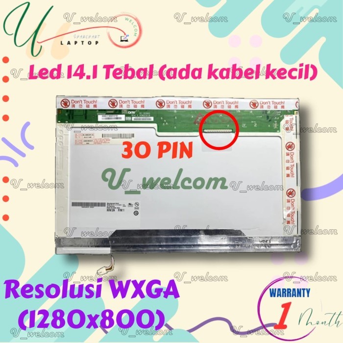 Layar laptop LED LCD  Presario cq40 V3500 V3700 cq41 V3000 14.1 Tebal 30 pin ada kabel konektor untu