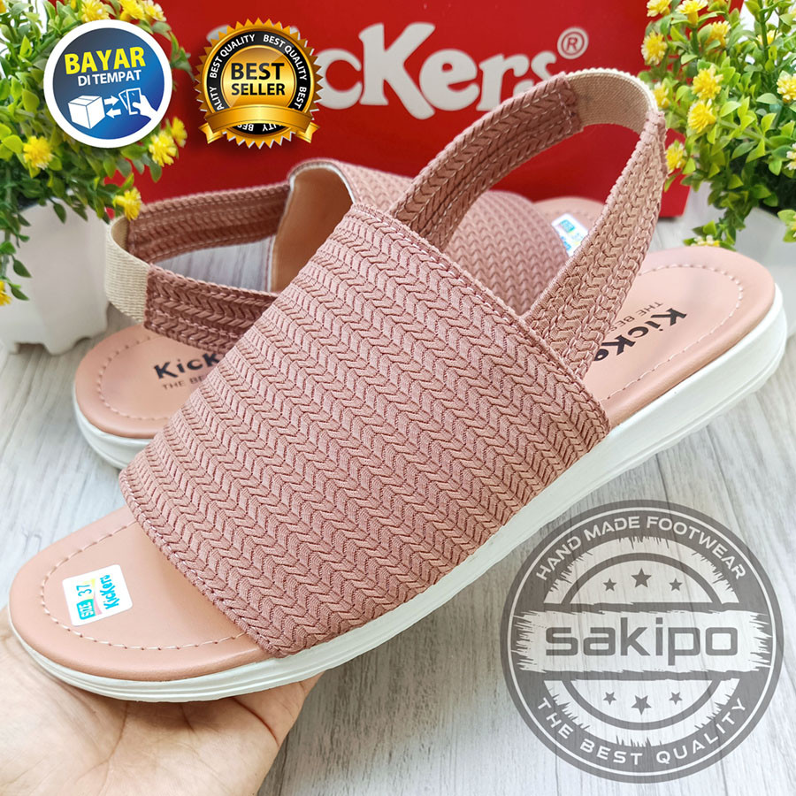 Sandal Slop Led Wanita Rajut Cewek Kickers Sendal Selop Perempuan Nyaman Elegan Terbaru Murah Sakipo