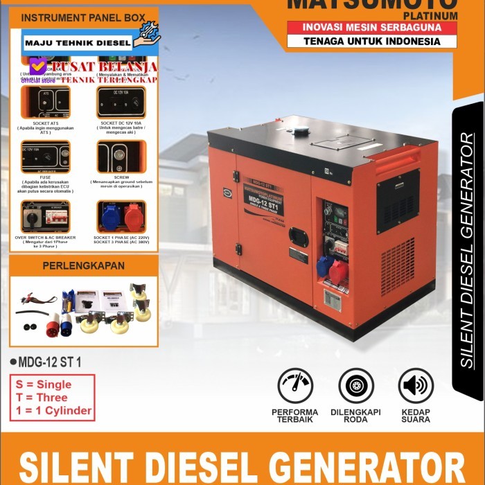 Generator genset Silent 12000 watt genset 12 kva silent - MDG-12 ST 1