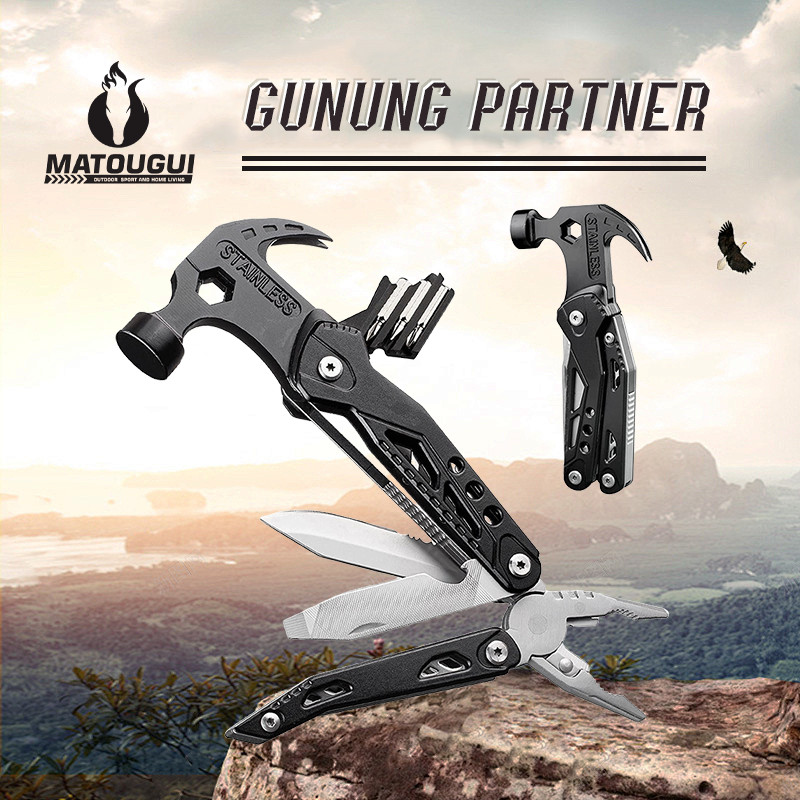 Matougui Multifungsi stainless steel domba tanduk palu kombinasi pisau pisau plie kemah embun paku p
