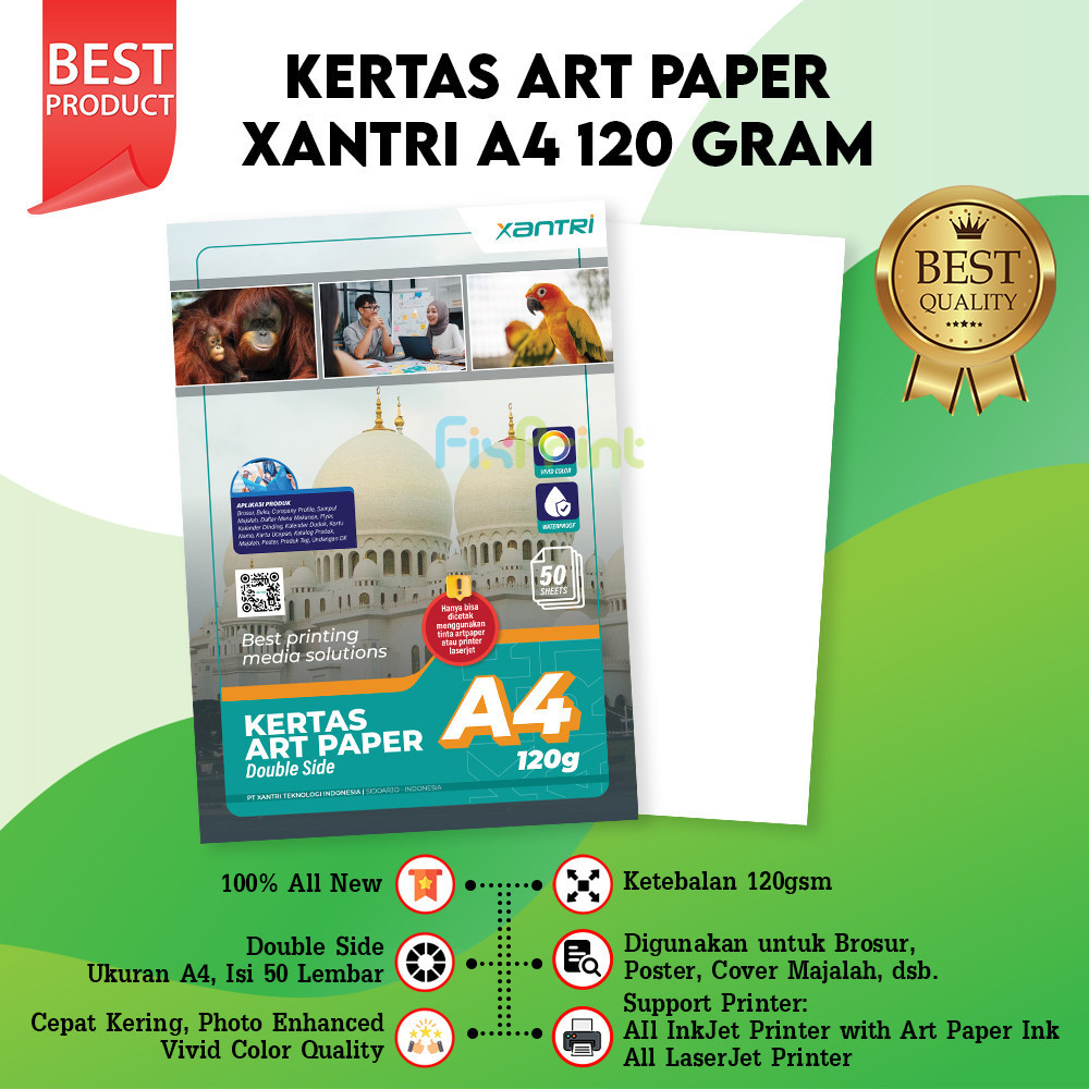 

50 Sheets Kertas Photo Art Paper A4 120gsm 120 gsm Print Double Side Kertas Art Karton Cartoon Carton