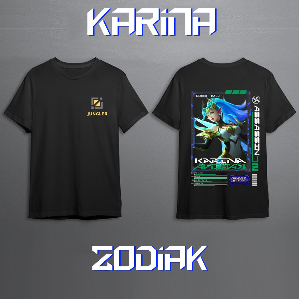GAME - Hero Mobile Legend KARINA JUNGLER ASSASSIN MLBB T-Shirt - Baju Kaos - Cotton Combed 24s