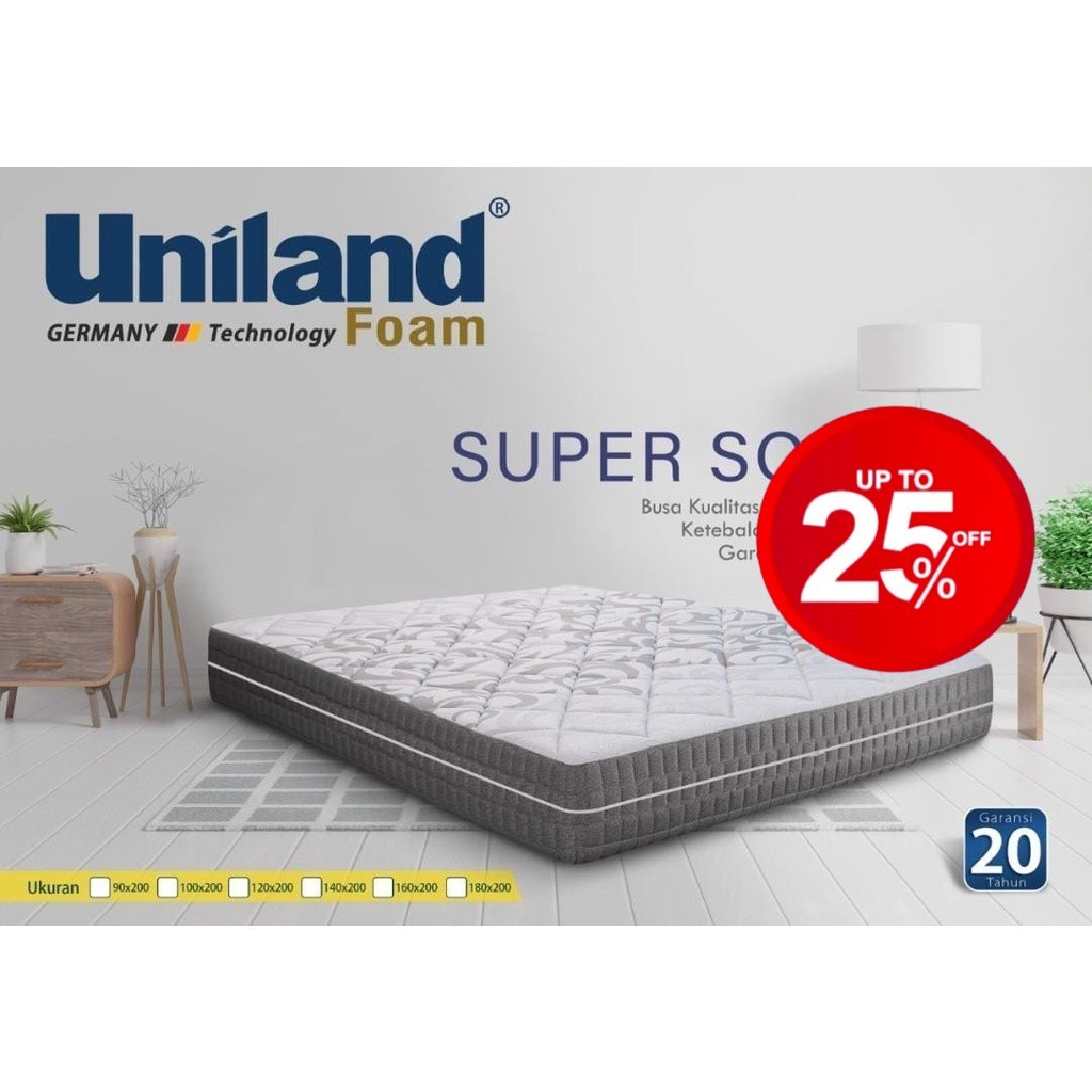 Kasur Busa Uniland Supersoft Tebal 20cm Busa Super