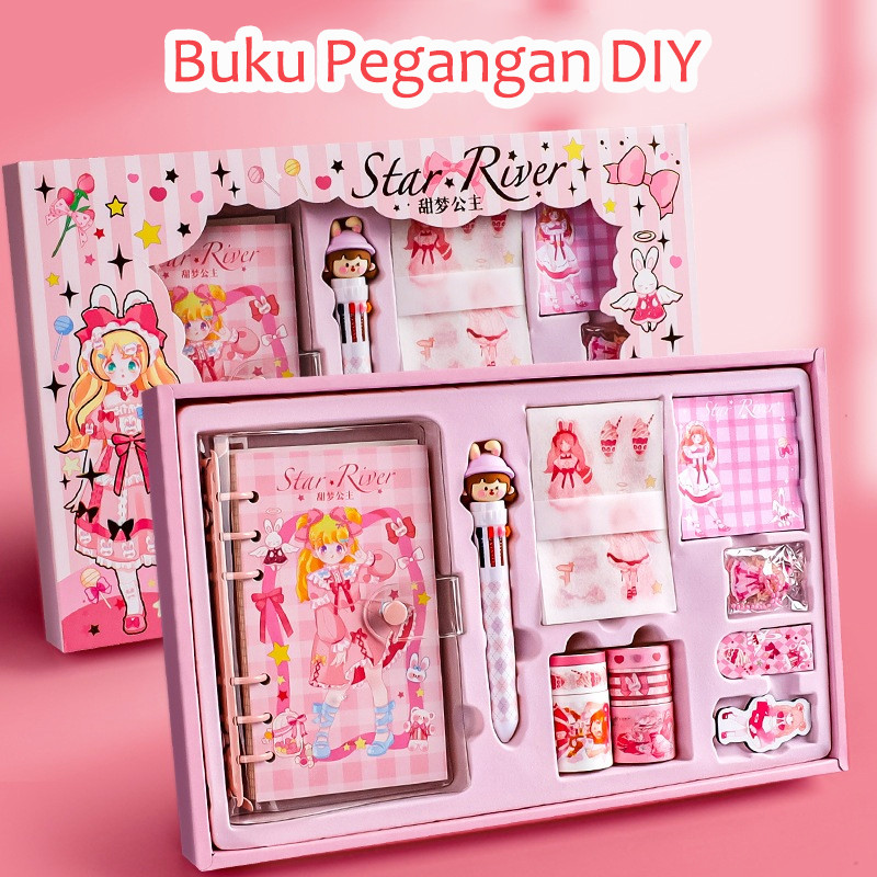 

DIY Stiker Tema Kartun Stiker Label Stiker Lucu Set Box untuk Buku Pegangan Diary Dekorasi Spiral Elegan Bahan Buku Notebook