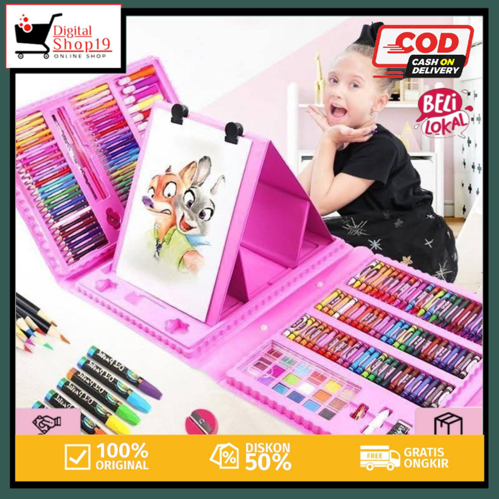 

new DS.ID COD Crayon Art Set 150 PCS / Alat Menggambar Anak Set / Perlengkapan Barang Anak hot promo 9.9