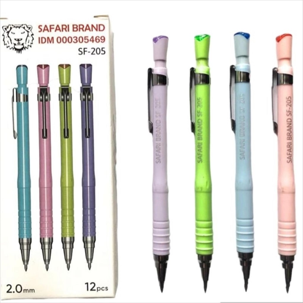 

(SF-205 12PCS) Pensil Mekanik Mechanical Pensil Cetek 2.0 bagus murah warna pastel fancy merk safari brand