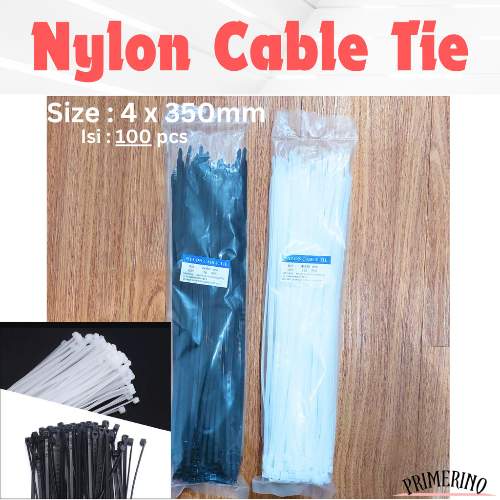 

Cable Ties 4.0 x 350 mm Pengikat Kabel Ties Nilon (100 pcs)
