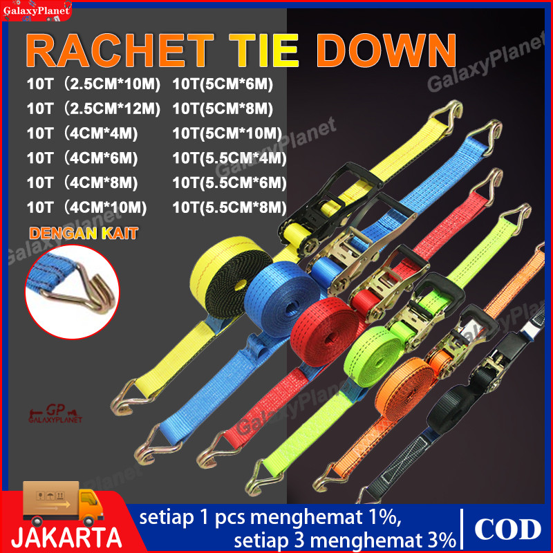 Rachet tie down/4-10 meter Trek belt /10 ton tali sound/tali barang/Track webbing cargo lashing