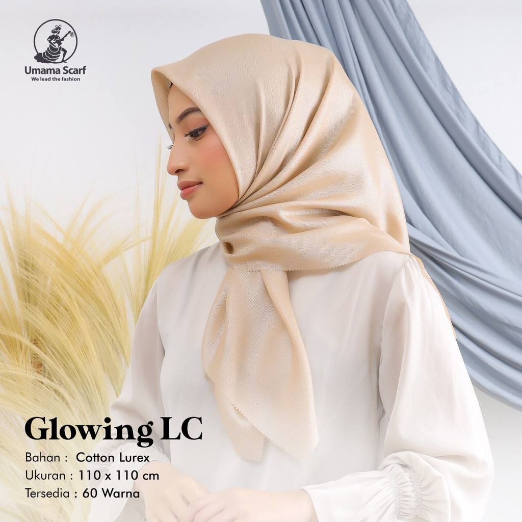 Kerudung Segi Empat Umama Polos Glowing110x110cm
