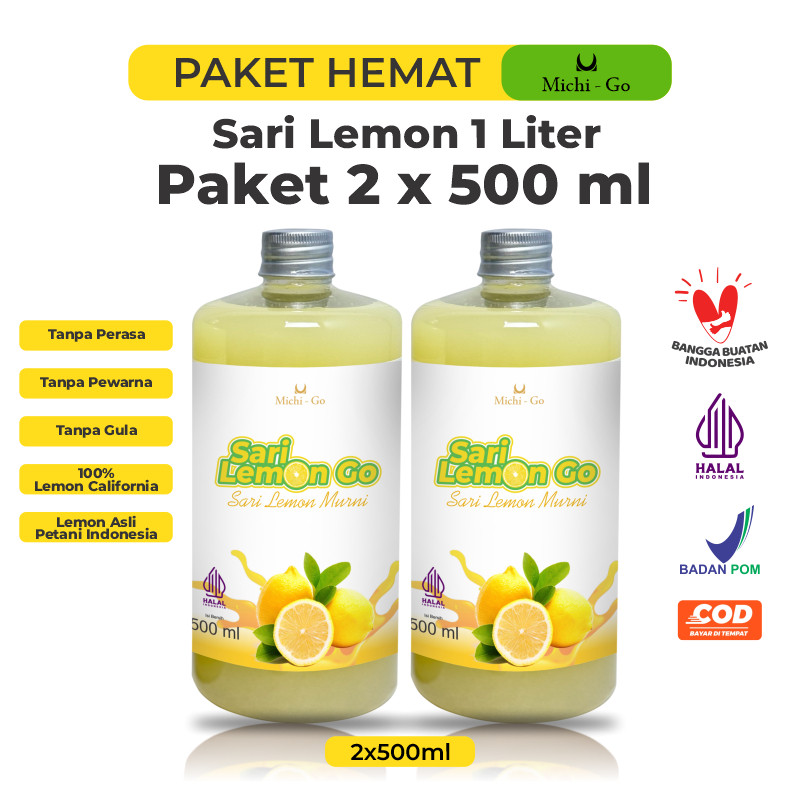 

MichiGo 1 Liter Sari Lemon Murni Pure Air Lemon Untuk Diet Detoks Detox Sudah BPOM