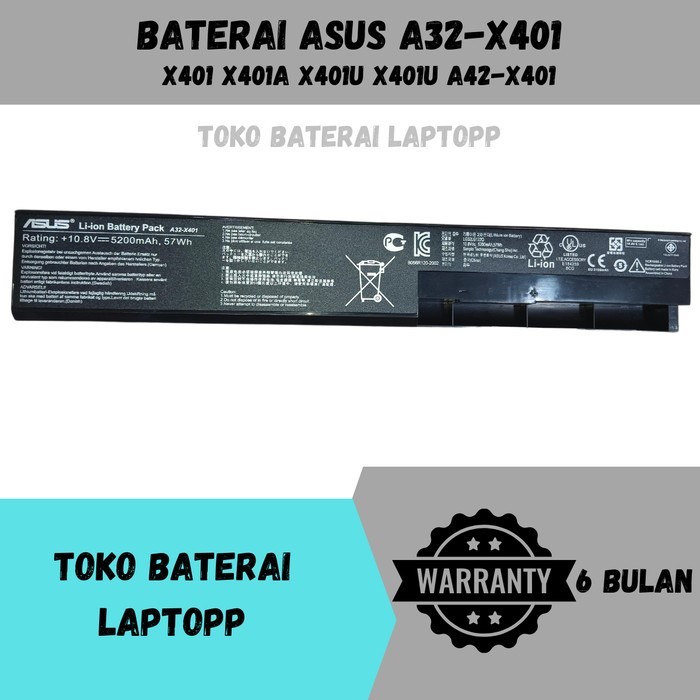 Baterai Batre Laptop Assus A32-X401 X401