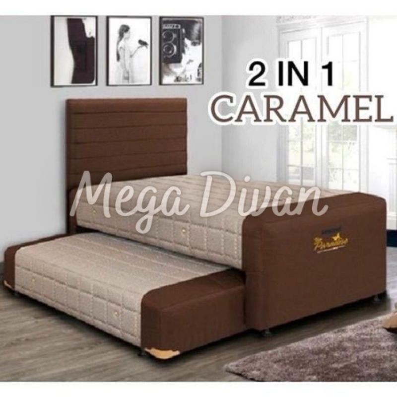 Uniland Springbed 2in1 Paradise Kasur Sorong Caramel / Ferrero Bonus 2 Bantal