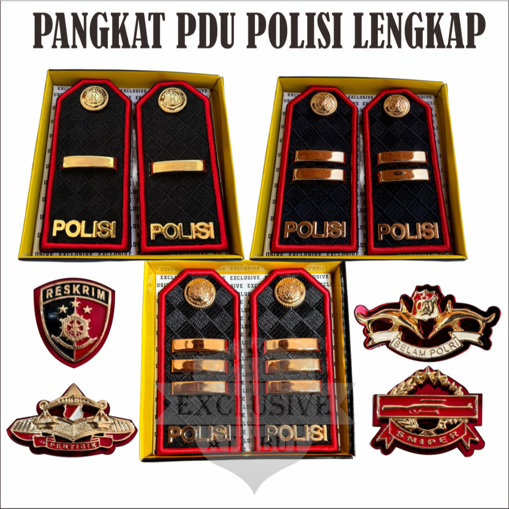 ATRIBUT DINAS PANGKAT PDH PERWIRA POLRI IPDA/IPTU/AKP/KOMPOL/AKBP/KOMBES/PIN SELAM POLRI/PIN RESKRIM