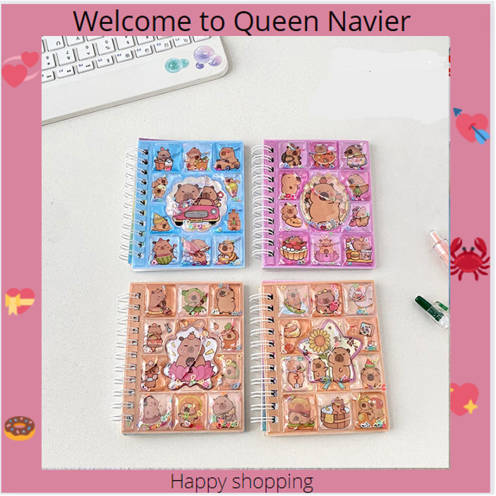 

QN - Buku note air glitter capybara lucu Notebook water blink