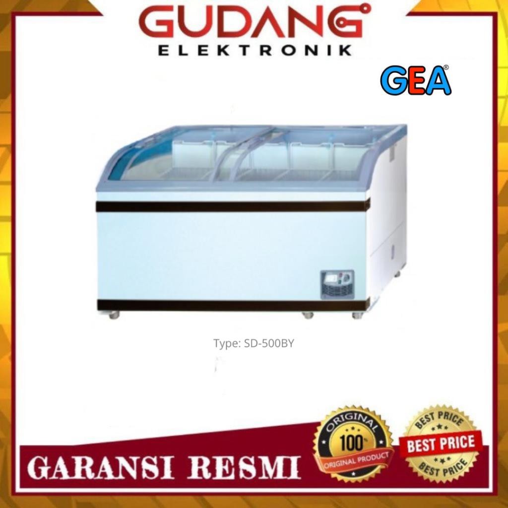 SLIDING CURVE GLASS FREEZER GEA 500 LITER SD-500BY FREEZER GEA SD 500 BY