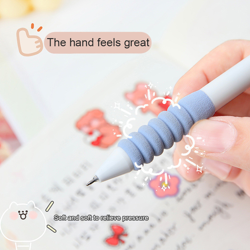 

COD Pena Penekan Pelindung Jari Yang Nyaman Pena Netral Pegangan Lembut Pena Netral Kantor Siswa