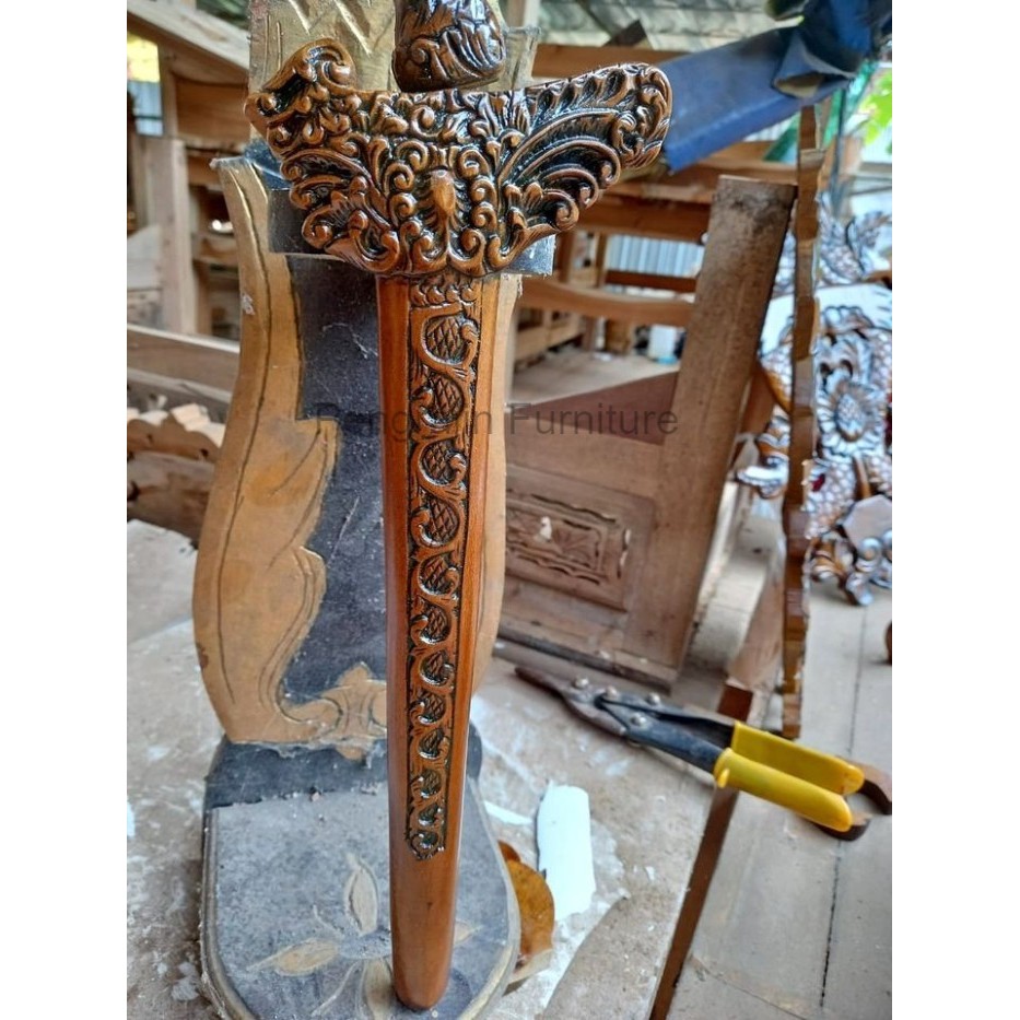 warangka keris bali ukiran wilwatika jati finishing melamin termurah produksi sendiri PP4555