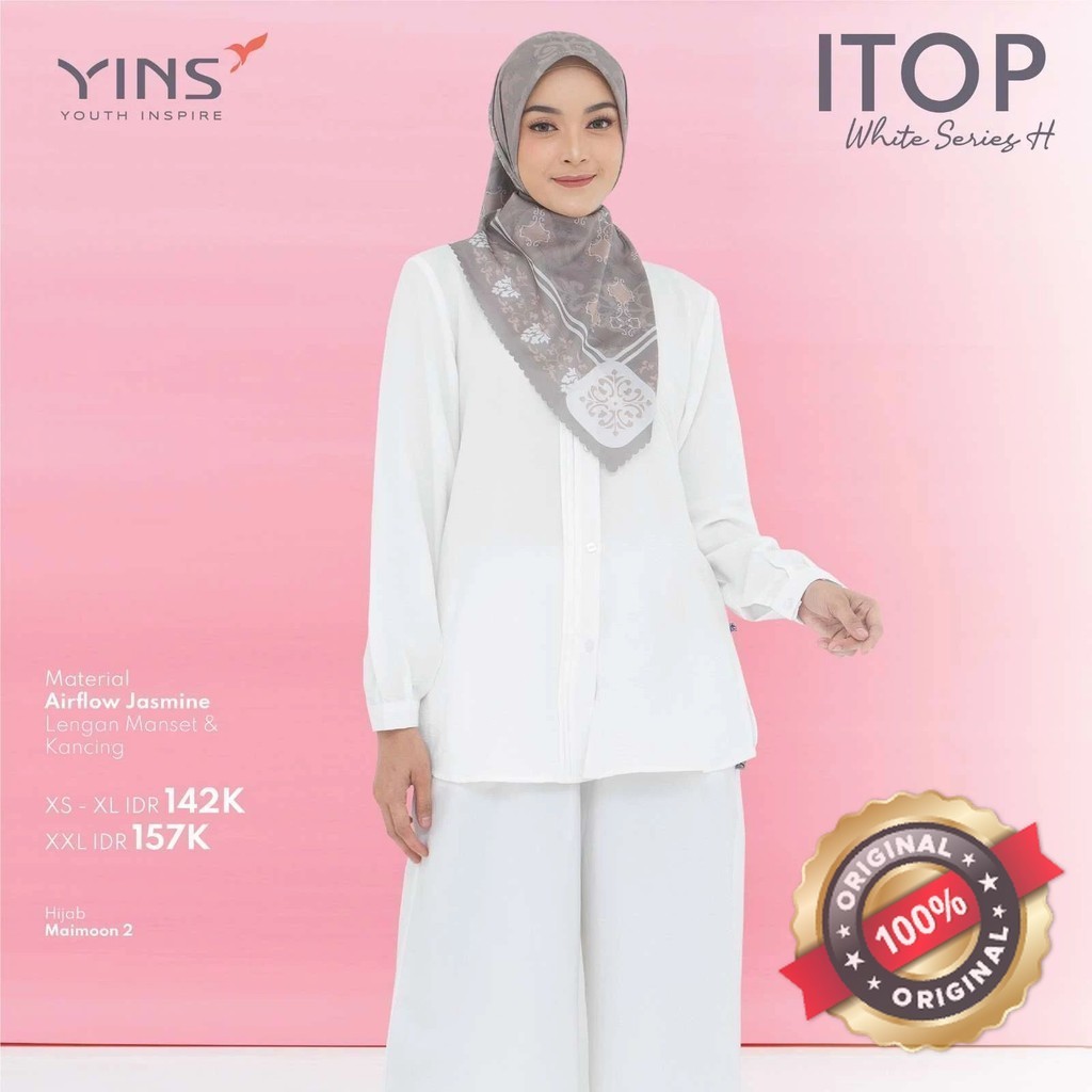 PROMO NIBRAS baju atasan wanita putih ITOP WHITE SERIES H original