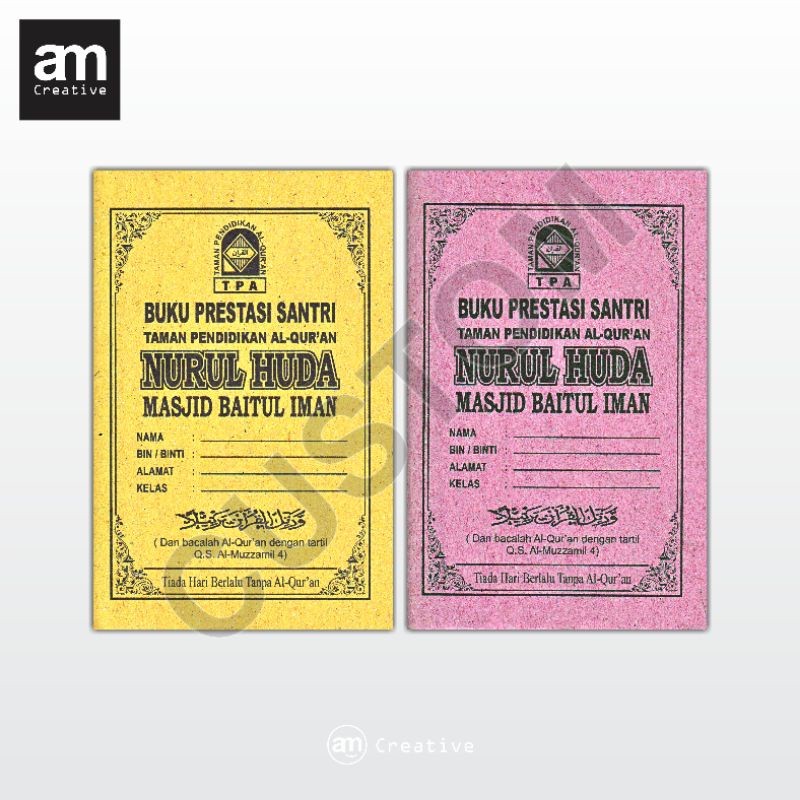 

Buku Prestasi Santri CUSTOM TPA / TPQ iqro Qur'an