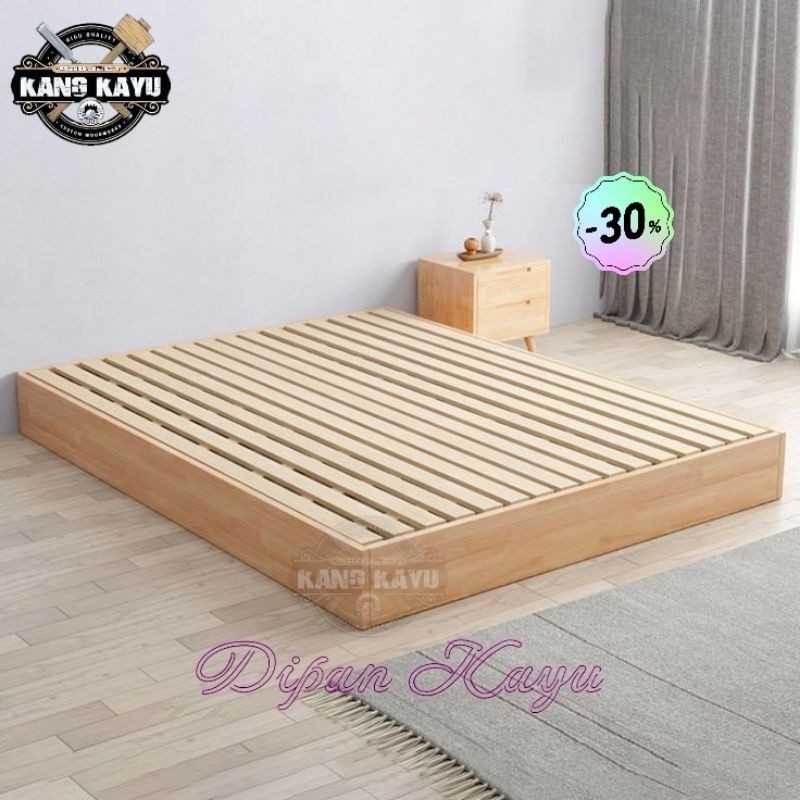 Dipan kasur ranjang kayu minimalis ukuran single bed 180x200cm