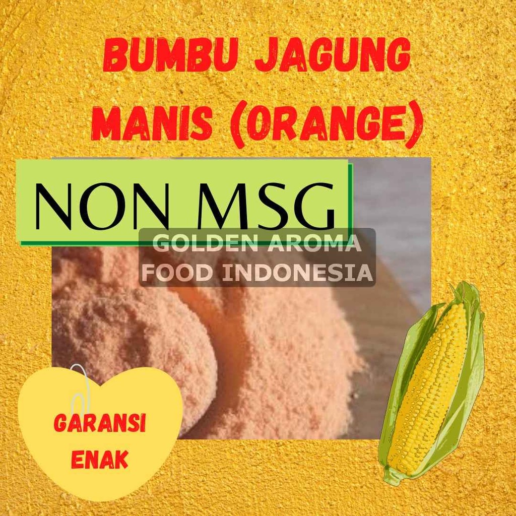 

Bubuk Tabur Rasa jagung manis orange Non MSG 250gr Bumbu Serbaguna Enak Halal 1/4Kg Seasoning Powder