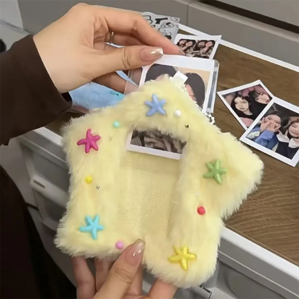 

3 Inch Plush Card Holder Idol Photo Albums Decor Cover Kawaii Postcards Storage Card Bag Kpop Bus Card Protector Sleeves 포카홀더
