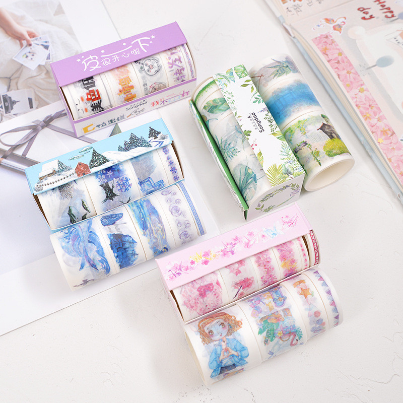 

1Box Beautiful Flower Washi Tape DIY Decoration Scrapbooking Planner Masking Tape Adhesive Tape Label Sticker Stationery