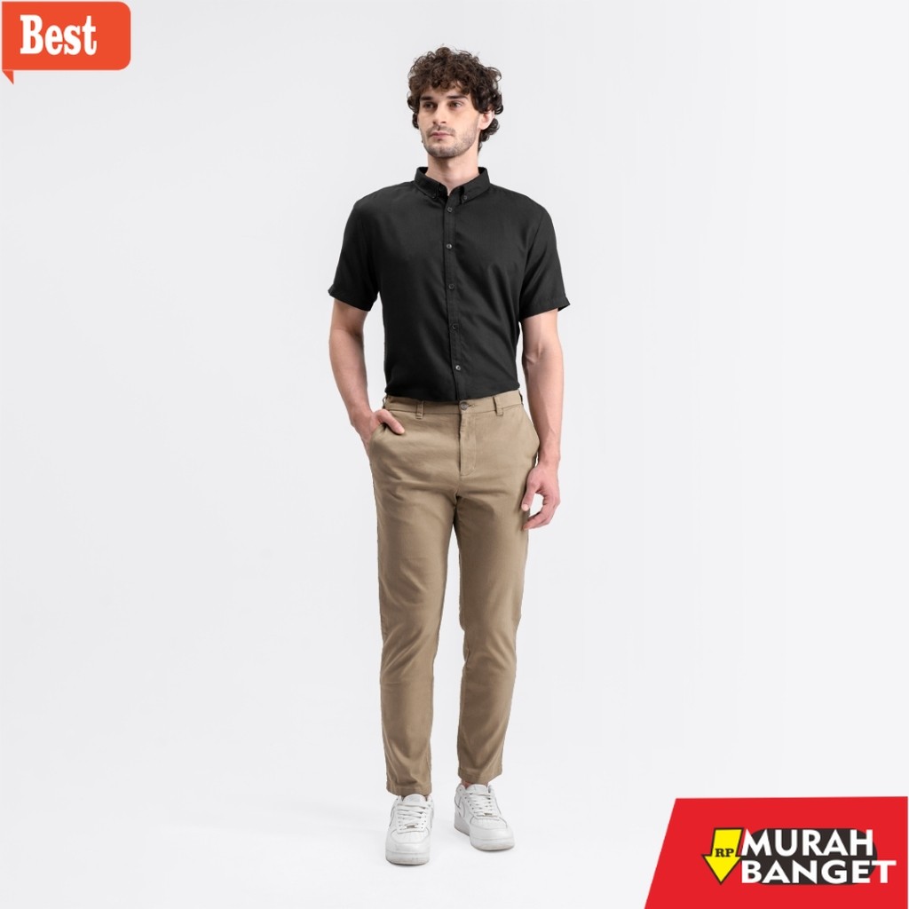 celana chino panjang pria Livehaf - Essential Chino Pants Milo
