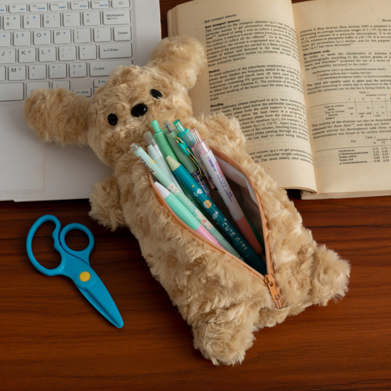 

Cute Kawaii Dog Plush Toys Pencil Case Cartoon Soft Plush Puppy Stationary Bag Large Capacity Multifunctional Storage Bag