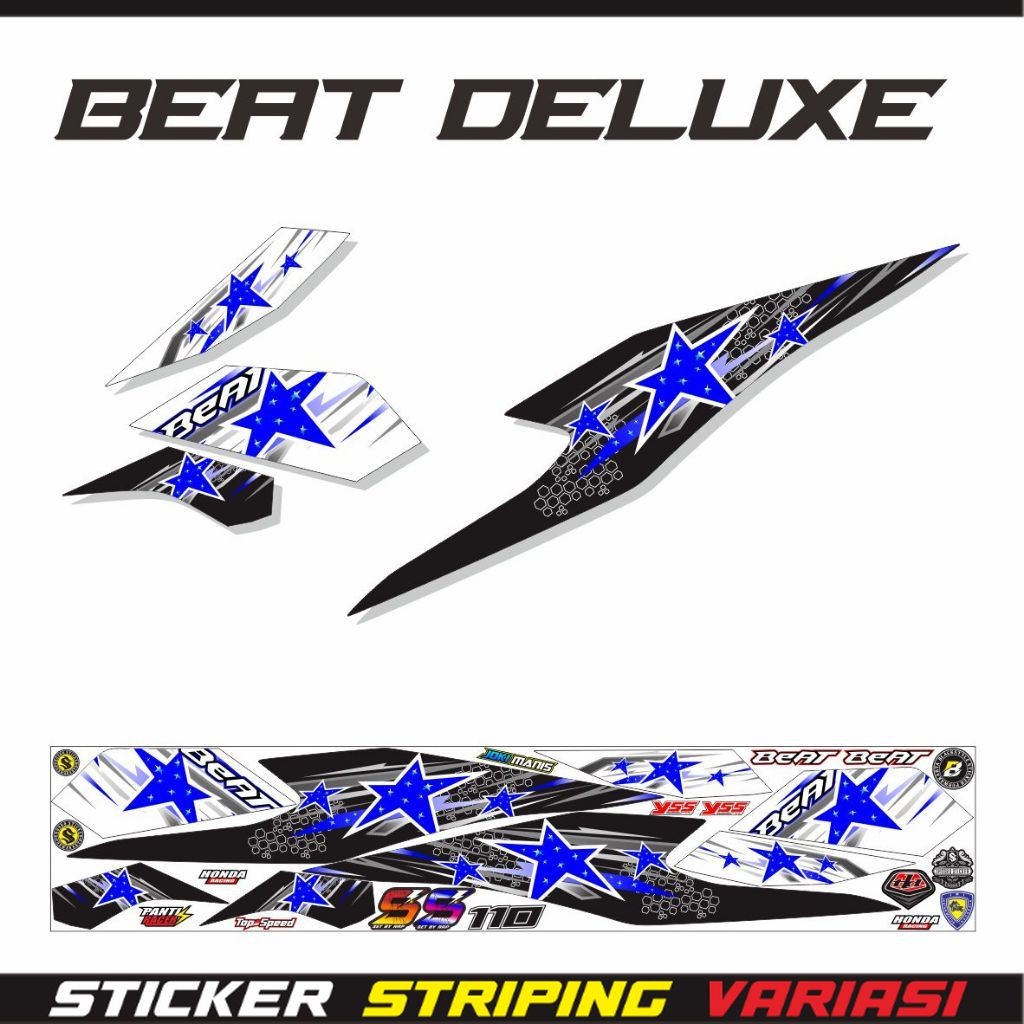 STIKER VARIASI HONDA BEAT DELUXE MOTIF BARU DTIKER VARIASI SETRIPING