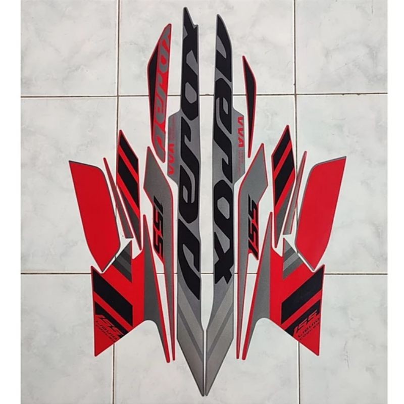 Stiker Striping Motor AEROX 155 2021 VVA WARNA MERAH Sticker Lis Body Standar termurah