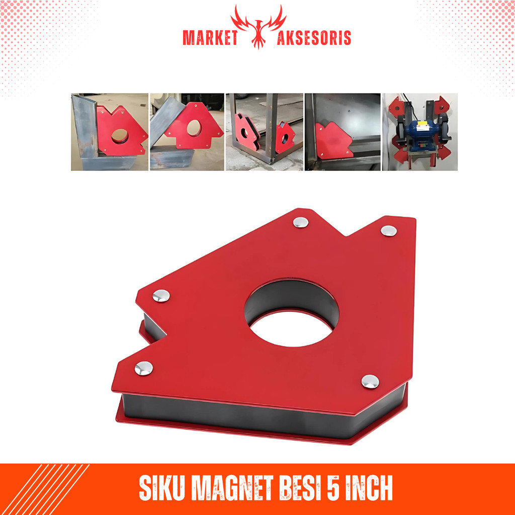 Siku Magnet Besi Las Jumbo 5" Holder Welding Magnet Wipro WMH05 Klem Siku Sudut Besi Corner Clamp