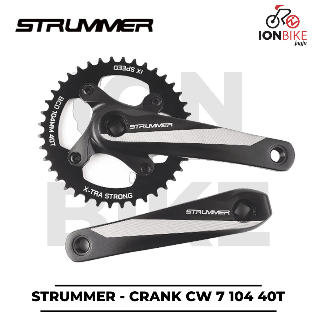 Crank Strummer CW7 40T BCD 104 Alloy 1 Single Speed Sepeda MTB BMX Fixie Arm 165mm CW-7 40 T Crankse