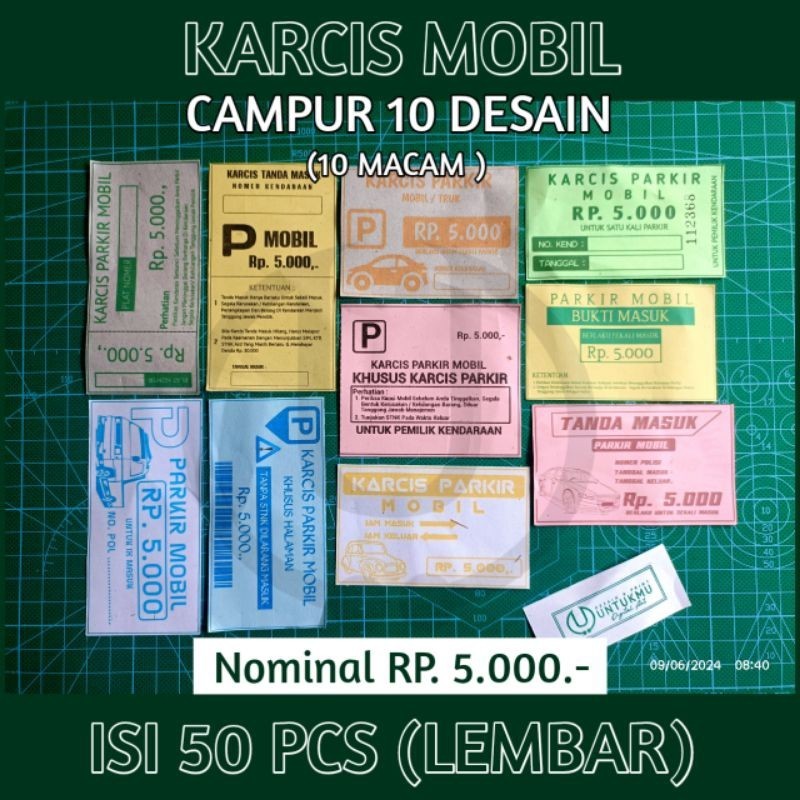 

COD Eceran Karcis parkir Mobil Campur 10 Desain