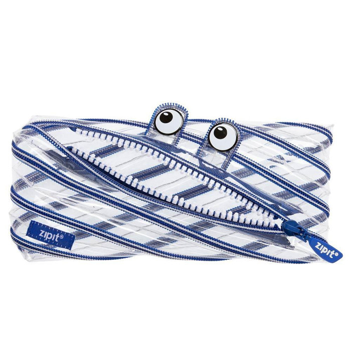 

New Collection Pouch Lucu / Tempat Pensil - Zipit Clear Monster Pouch - Biru