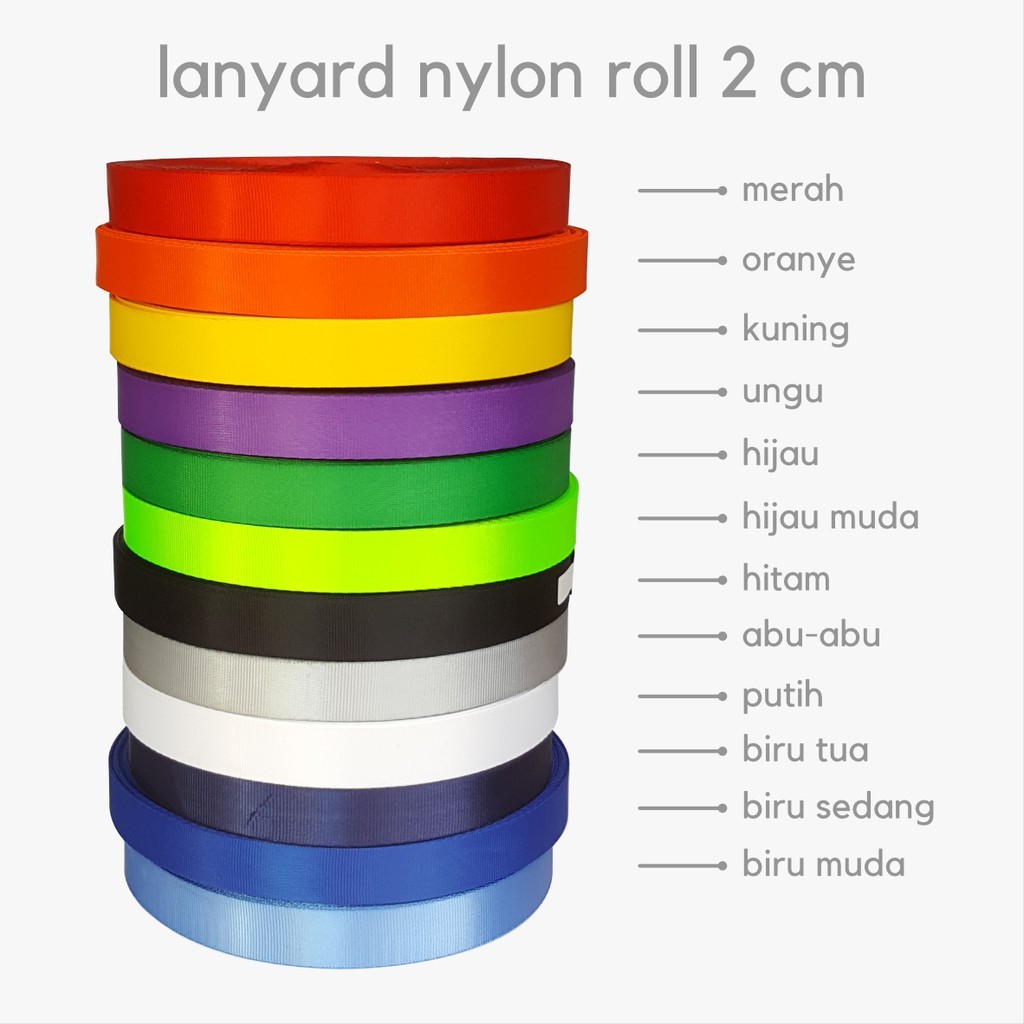 

TALI LANYARD STOPER 2cm / Tali LANYARD lebar 2 cm polyster STOPPER ID Card Name Tag gantungan idcard