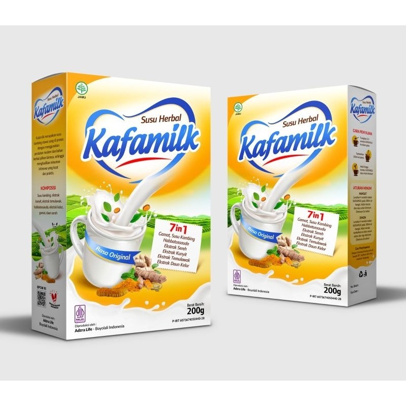 

KAFAMILK SUSU KAMBING PLUS HERBAL 250 GRAM ATASI NYERI OTOT DAN SENDI KARENA AKTIVITAS