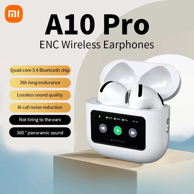 Xiaomi A10 Pro ENC TWS Wireless Earphones Bluetooth5.4 Touch Screen Headphones Noise Cancelling Earb