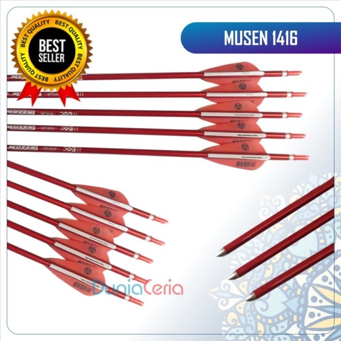 ✔WY.SY✔ - TERBARU Anak Panah Arrow Musen Alloy Alumunium 1416 1516 1616 1716 - Merah, MSLJ-1516