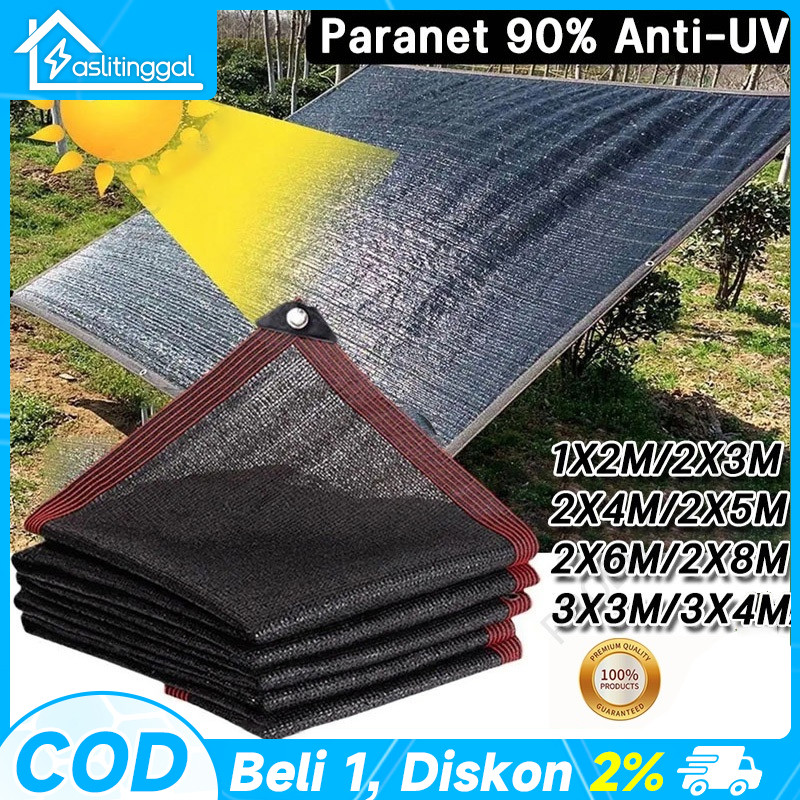 Paranet 95% Lebar 2/3/4 Meter Shading Net Nylon Anti Panas Enkripsi 12-pin Jaring Paranet Pelindung 