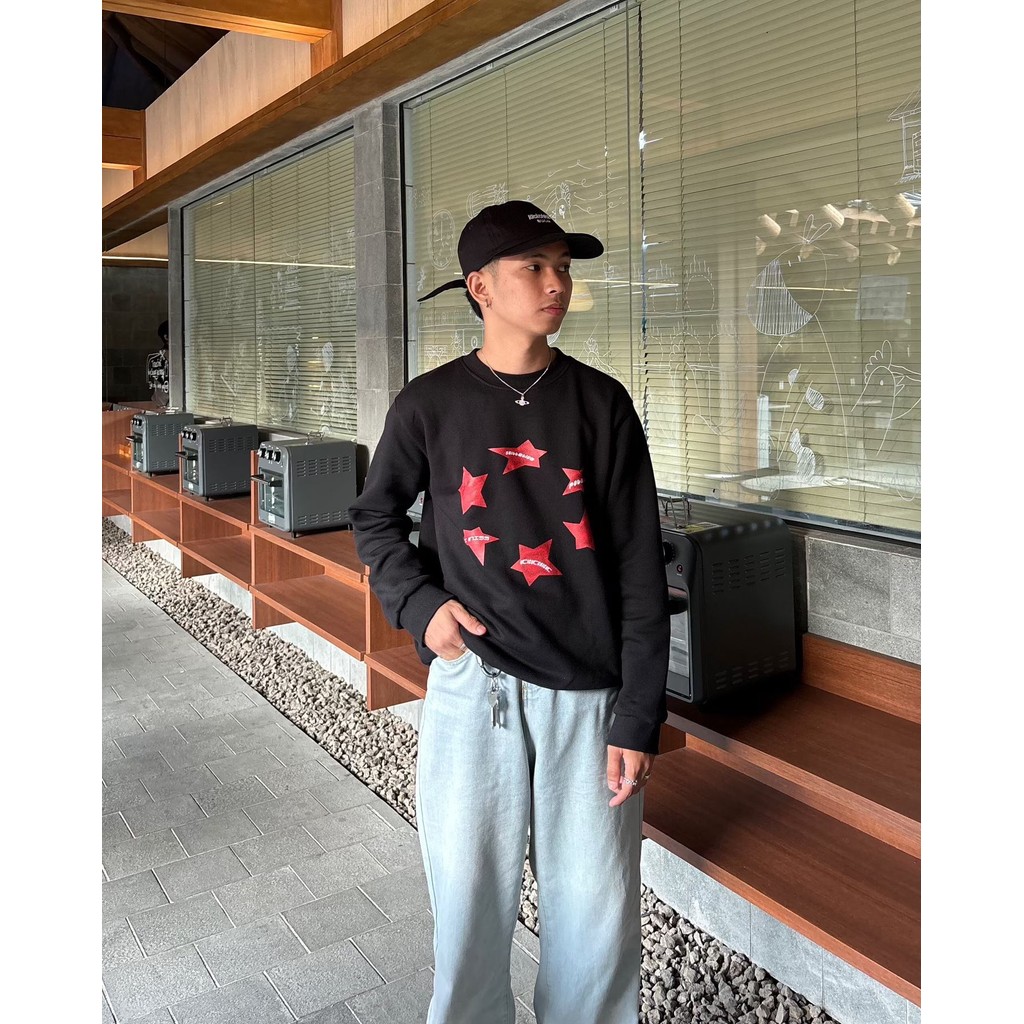 Kickchick Crewneck Polaris Black & White Sweater | Sweatshirt Lengan Panjang | KCCN116