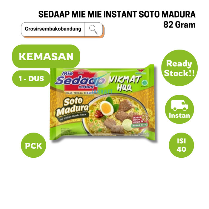 

SEDAAP MIE MIE INSTANT SOTO MADURA PCK 82g - 1 Dus - Kota Bandung