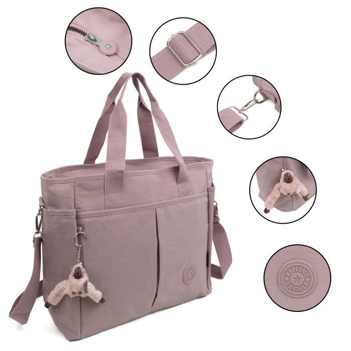 PROMO - TAS SELEMPANG WANITA HAND BAG BESAR TAS NYLON WANITA IMPORT KIP 13128 - jeans