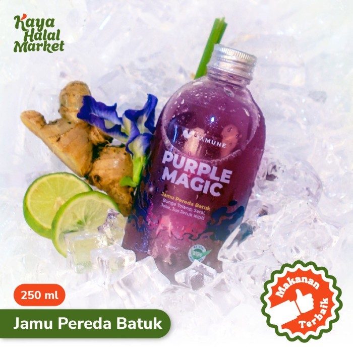 

Jamu Herbal Bebas Gula Anti Batuk Purple Magic 250ml Kaya Halal Market