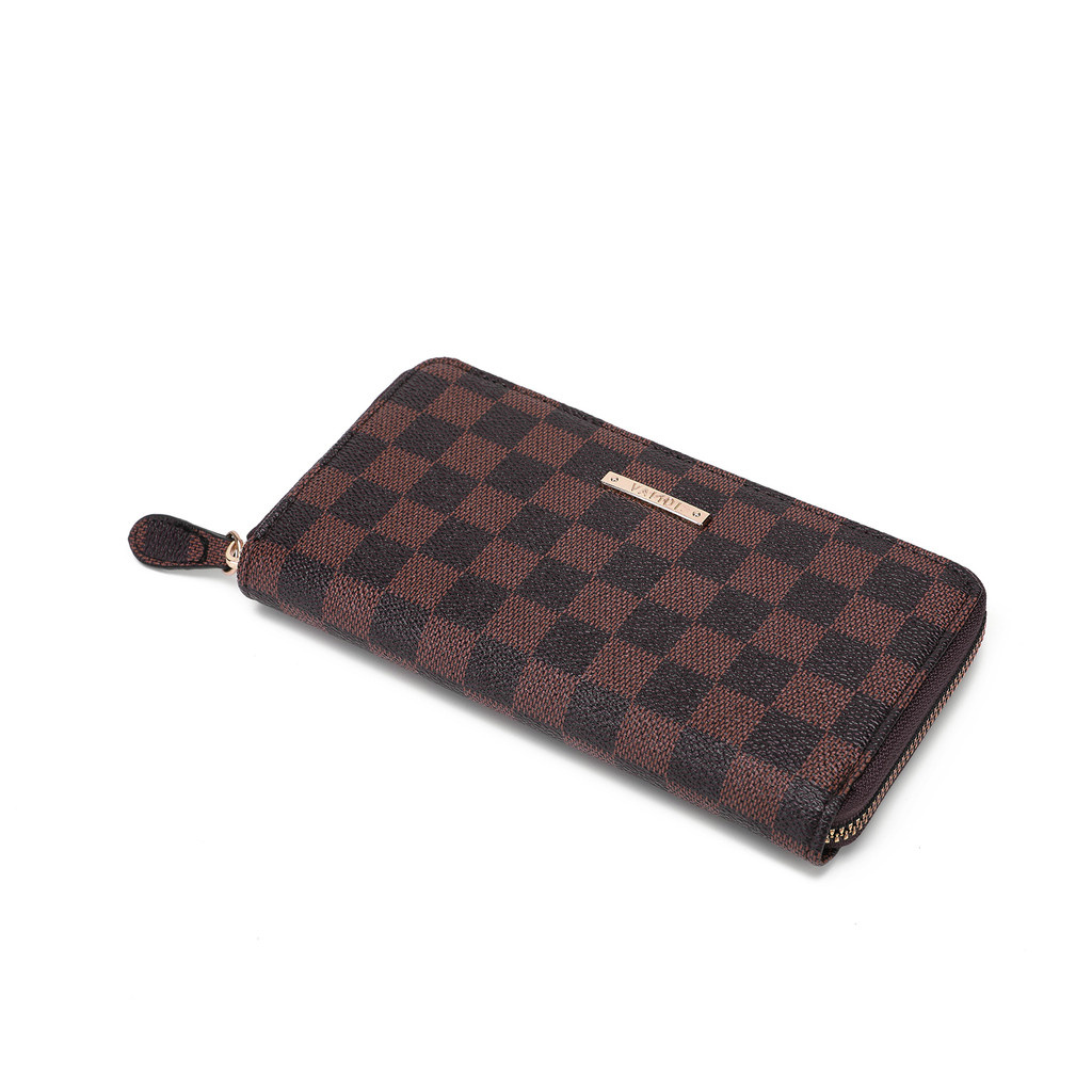Dompet Wanita Vania Wallet Dompet Wanita Motif Kotak Dompet Panjang Dompet Kapasitas Besar VA Wallet