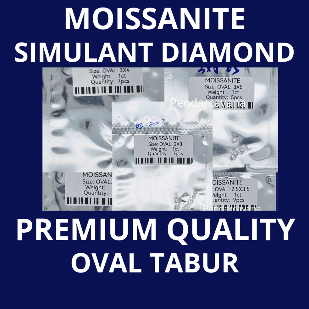 MOISSANITE SIMULANT DIAMOND 1 CARAT OVAL PREMIUM QUALITY TABUR
