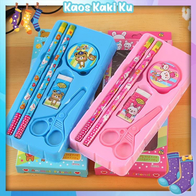 

Alat Tulis Stationary Sekolah Set Paket Alat Tulis 5 In1 Lengkap Kado Souvenir