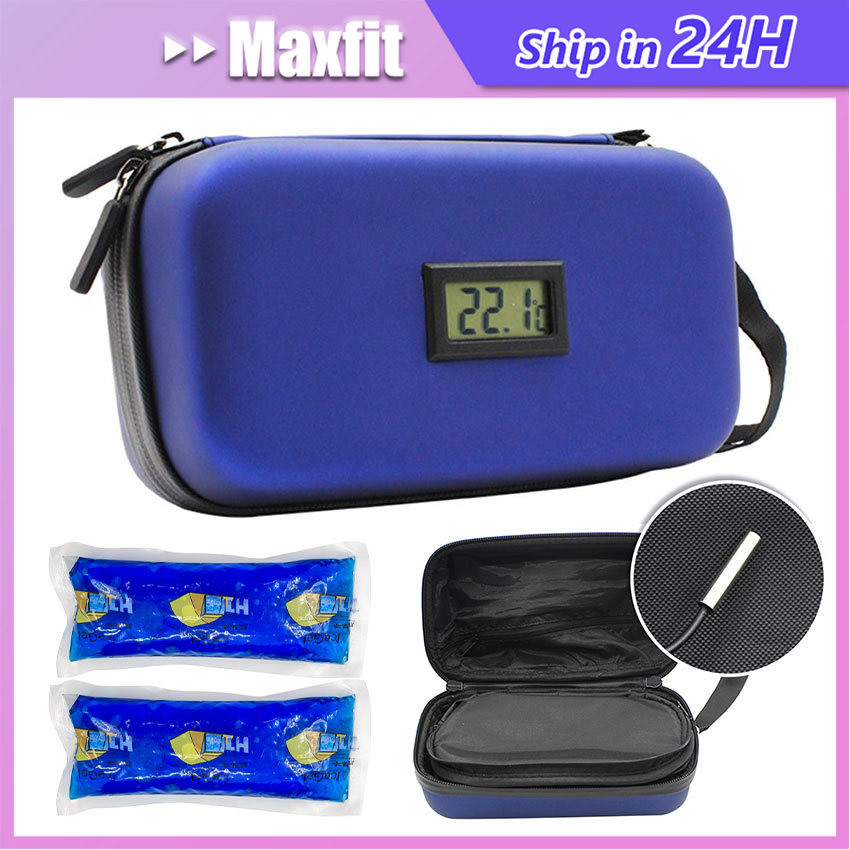 Tas Insulin Cooler Bag Portable Temperature Display Insulin Bag Cooler Bag Insulin Tempat Insulin Ta
